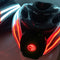 View of NightBlazr from the back attached to a cycle helmet.
